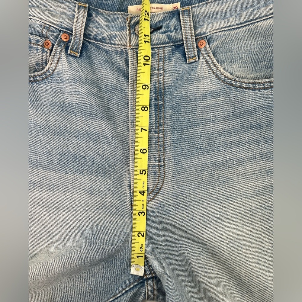 Levi’s Light Wash Ribcage High Rise Straight Leg Denim Jeans 29 Twenty Nine - Picture 10 of 12